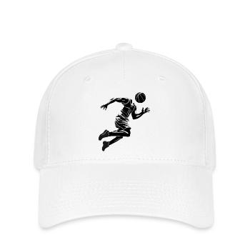 Logo de basket-ball Ballin' Head - Casquette Flexfit - blanc - Devant