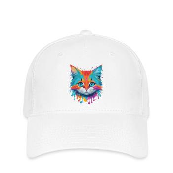 Niedliche Katze - Flexfit Cap - Weiß - Vorne