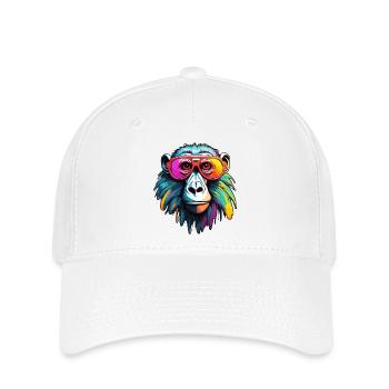Monkey / Animal / Zoo / Babian / Wild / Comic - Flexfit Cap - white - Front