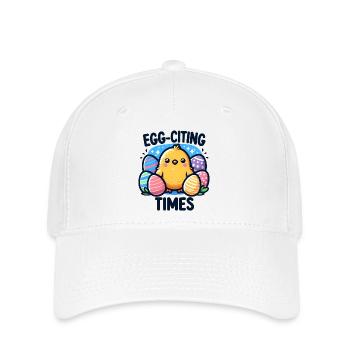 Lustiges Oster-Design - Eier-Zitier-Zeiten - Flexfit Cap - Weiß - Vorne