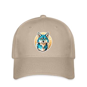 Wolf Fantasy Illustration - Flexfit Cap - khaki - Front