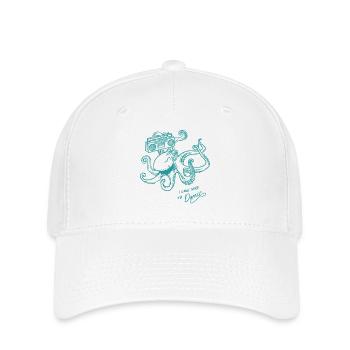 Poulpe dansant rétro vintage groovy ligne graphique - Casquette Flexfit - blanc - Devant
