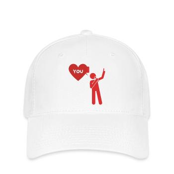 Liebeserklärung "Ich liebe dich" - Flexfit Cap - Weiß - Vorne
