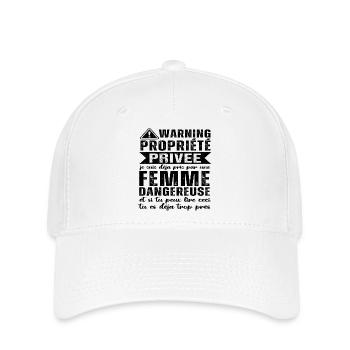 Warning propriété privée humour couple St Valentin - Casquette Flexfit - blanc - Devant