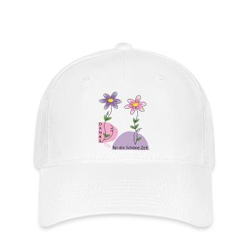 Blumenmotiv mit Dankesbotschaft - Flexfit Cap - Weiß - Vorne
