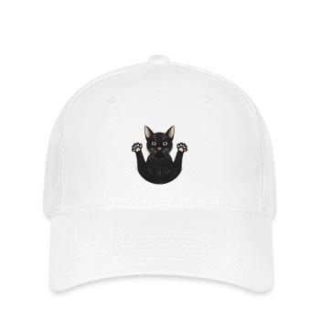 Cat embroidered with thread - Flexfit Cap - white - Front