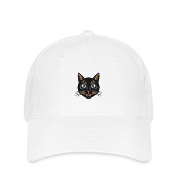 Chat brodé Stanley/Stella - Casquette Flexfit - blanc - Devant