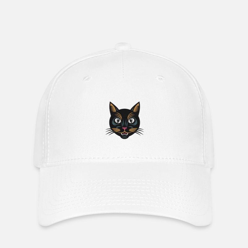 Chat brodé Stanley/Stella - Casquette Flexfit - blanc
