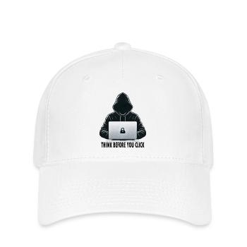 Réfléchissez avant de cliquer - Cybersécurité - Casquette Flexfit - blanc - Devant