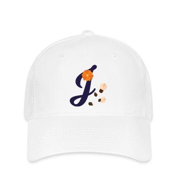 Elegant letter 'J' with flowers - Flexfit Cap - white - Front