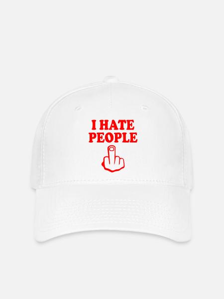 I hate people - Flexfit Cap - Weiß