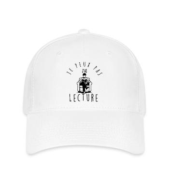 Je peux pas, j'ai lecture. - Casquette Flexfit - blanc - Devant