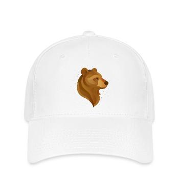 Stylized Bear Head – Majestic Animal Portrait - Flexfit Cap - white - Front