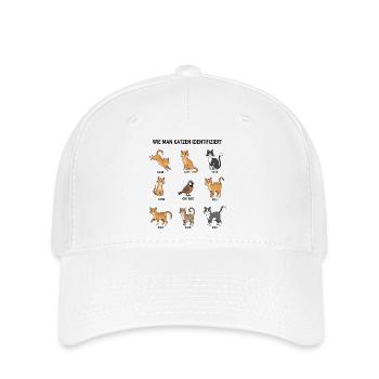 Katzen-Identifizierungs-Guide - Flexfit Cap - Weiß - Vorne