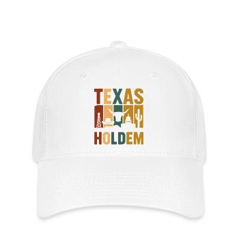 Texas Holdem Vintage Western Poker Chemise Rétro - Casquette Flexfit - blanc - Devant