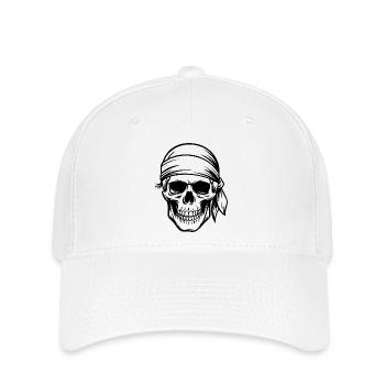Crâne de pirate - Casquette Flexfit - blanc - Devant