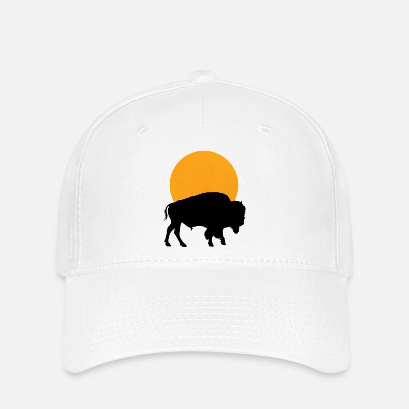 Bison silhouette - Flexfit Cap - white