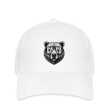 Cool Papa Bear Ours à tête d’ours avec lunettes de soleil - Casquette Flexfit - blanc - Devant