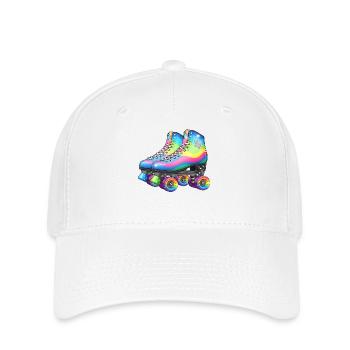 Rainbow Roller Skates Retro Disco Style - Flexfit Cap - white - Front