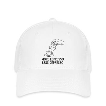 More Espresso Less Depresso for espresso lovers - Flexfit Cap - white - Front