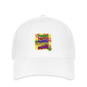 Paix Objectif Progrès Puissance Patience Rétro Design - Casquette Flexfit - blanc - Devant