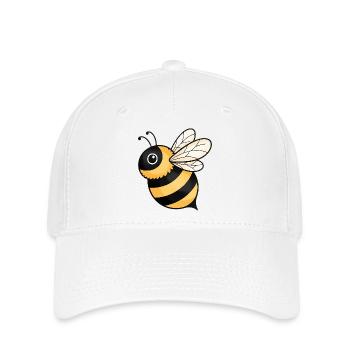 Happy Bee Yellow Black - Flexfit Cap - white - Front