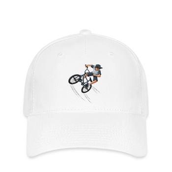 Freestyle BMX Street Artwork Trick Rider Street - Flexfit Cap - Weiß - Vorne