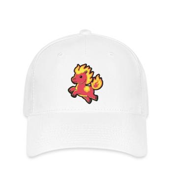 Kawaii Feuer Pferd Flammen Pony - Flexfit Cap - Weiß - Vorne