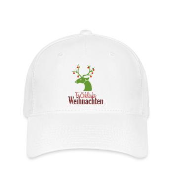 Hirsch mit Beeren – Fröhliche Weihnachten - Flexfit Cap - Weiß - Vorne