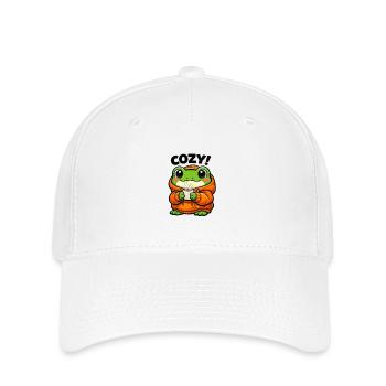 Cozy Frog Pullover Hoodie - Flexfit Cap - white - Front
