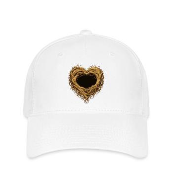 Herz aus Wurzeln – Naturmotiv voller Verbundenheit - Flexfit Cap - Weiß - Vorne