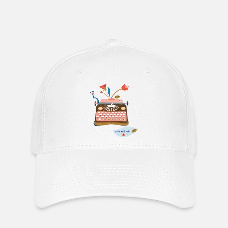 Machine à écrire - Casquette Flexfit - blanc