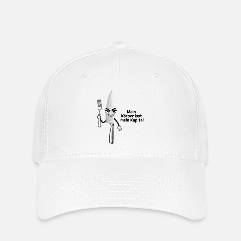 Freches Küchenmesser-Motiv - Flexfit Cap - Weiß