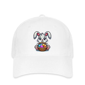 Osterhase mit bunten Eiern - Flexfit Cap - Weiß - Vorne