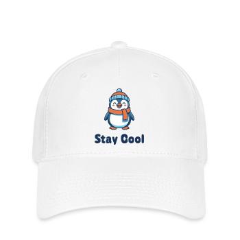 Stay Cool Penguin Shirt – Cute Winter Design - Flexfit Cap - white - Front