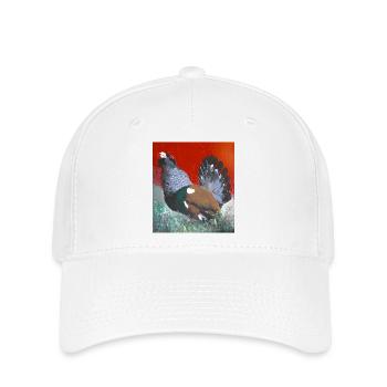 Red background pheasant in nature - Flexfit Cap - white - Front