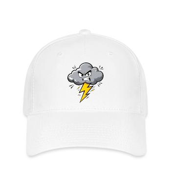 Angry Cloud Lightning Thunderstorm Weather Motif - Flexfit Cap - white - Front