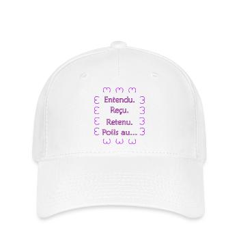 Entendu. Reçu. Retenu. Poils au... Violet Foncé - Casquette Flexfit - blanc - Devant