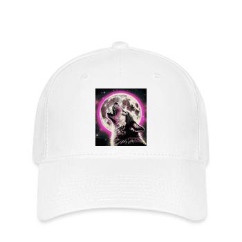 Wolf heult zum Vollmond - Flexfit Cap - Weiß - Vorne