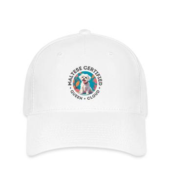 Reine maltaise certifiée - Chien mignon Circle Art - Casquette Flexfit - blanc - Devant