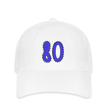 80. 80 JAHRE. 80. JAHRESTAG. 80-JÄHRIGES JUBILÄUM. - Flexfit Cap - Weiß - Vorne