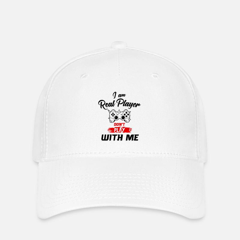 Real Player Gamer Design - Flexfit Cap - Weiß