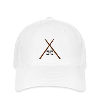 Trommel , Trommler , Schlagzeug (25) - Flexfit Cap - Weiß - Vorne