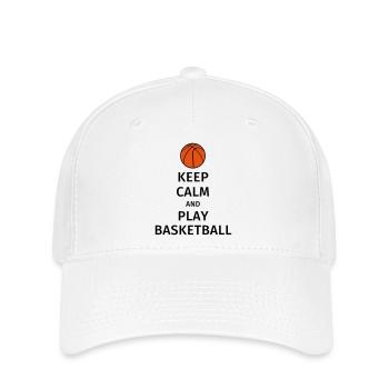 keep calm and play basketball - Flexfit Cap - Weiß - Vorne