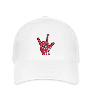 Devil Rock Hand (short) 2c - Flexfit Cap - white - Front
