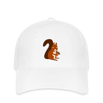 Cute funny cute squirrel cartoon drawing - Flexfit Cap - white - Front