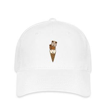 Meerschweinchen - Flexfit Cap - Weiß - Vorne