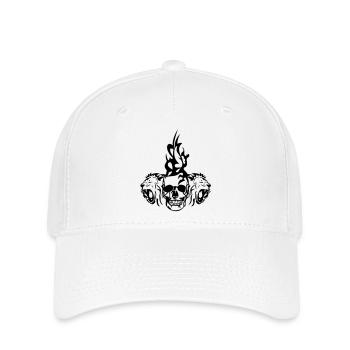 dead death head skull tribal lion - Flexfit Cap - white - Front