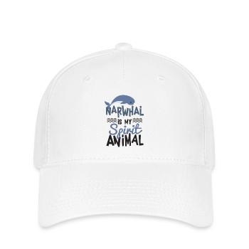 Le narval est mon animal T-shirt mignon d'animal - Casquette Flexfit - blanc - Devant