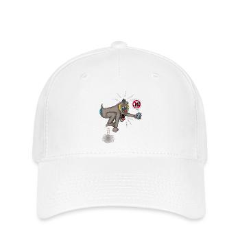 Singe et téléphone portable - Casquette Flexfit - blanc - Devant
